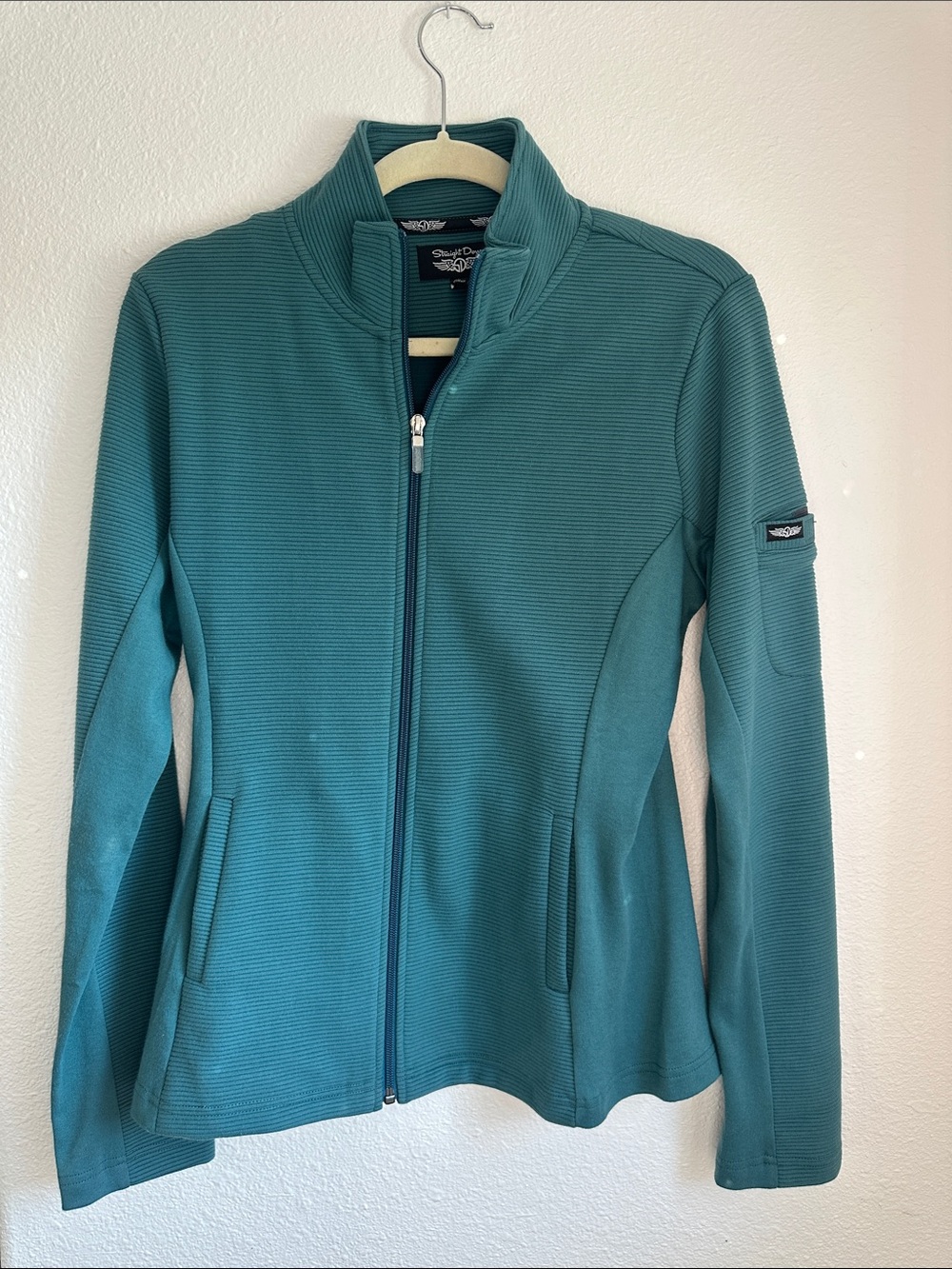Straight Down Women's Teal Golf Zip-Up Utility Jacket